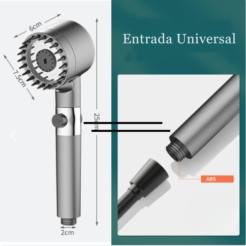 Cabezal de Ducha Masajeadora Multifuncional Agua Zero®